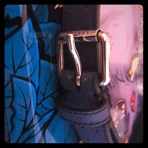 Burberry Navy Blue Leather 30mm dress belt EUC 38